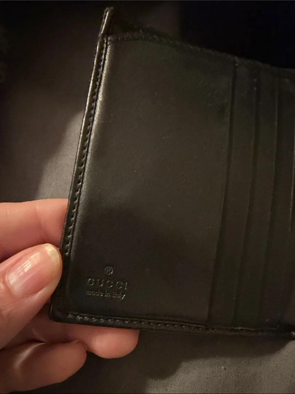 Gucci Black GG Monogram Leather Bifold Wallet with Silver Hardware - Picture 8 of 13